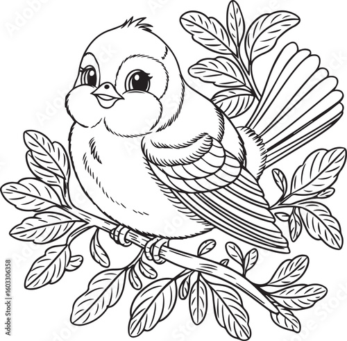 a cute bird sitting on a branch 