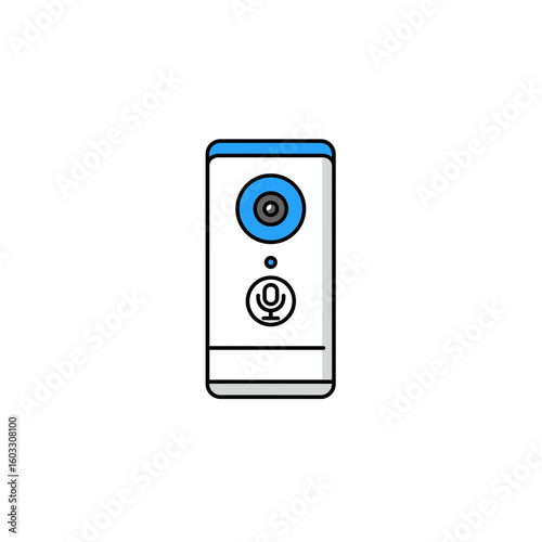 Smart video intercom in modern minimal design style  