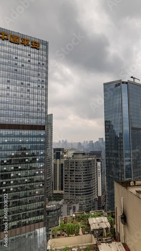 Wallpaper Mural Chongqing city skyline from a high vantage point in vertical Torontodigital.ca