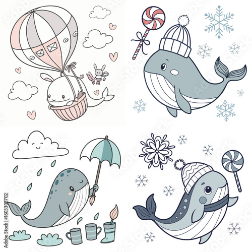 High-Quality whales Illustrations in Various Styles – SVG Bundle
