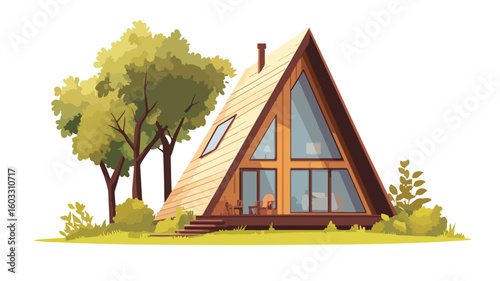 Luxury A-Shaped Glamping House Nestled in Nature