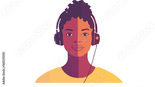 Virtual Communication: Man with Headset Talking to Woman on Video Call