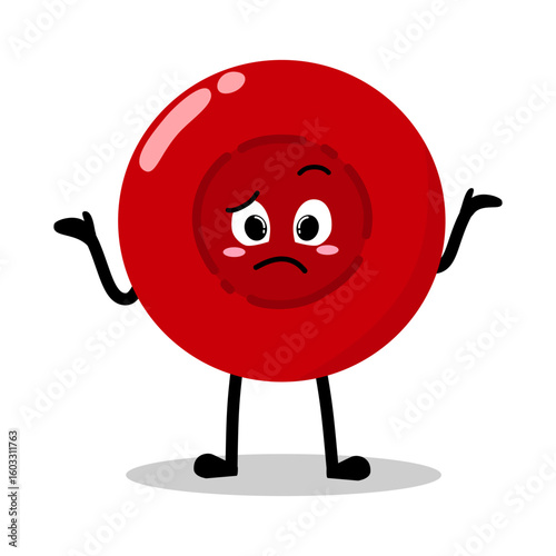 Cute Hand Drawn red Blood Cell Shrug Don't Know