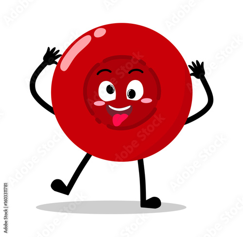 Cute Hand Drawn Silly red Blood Cell Teasing