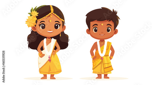 Sinhala New Year Celebrating Children