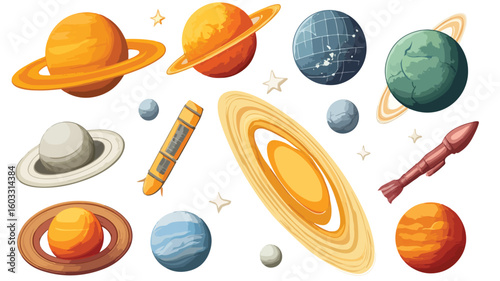 Solar System Sticker Wide Angle Composition