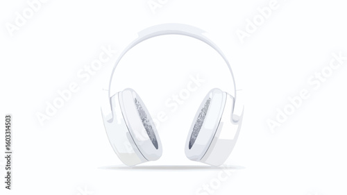 Professional White Stereo Headphones Wide View