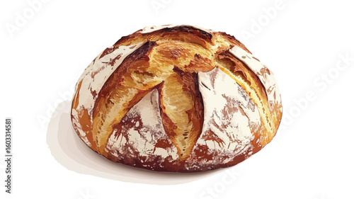 Homemade Sourdough Bread Wide Angle Center