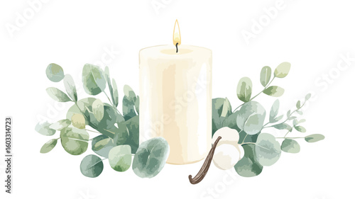 Tranquil Spa Candle Still Life