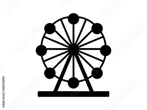 Black Ferris wheel icon amusement park ride