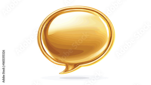 3D Gold Speech Bubble Icon Sticker