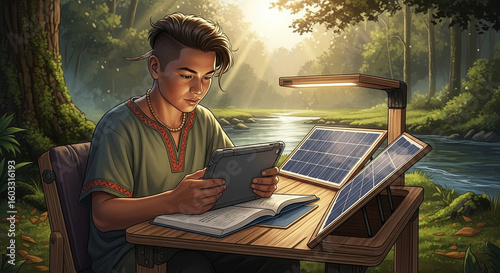 Solar-Powered Learning Station in Nature