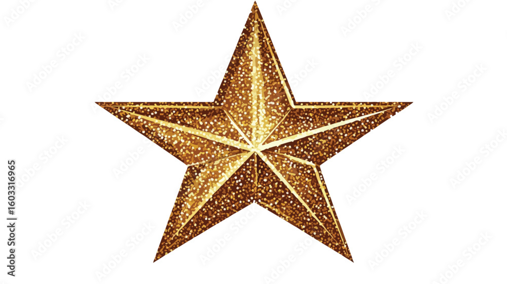 Glittering Star on White Background Photo