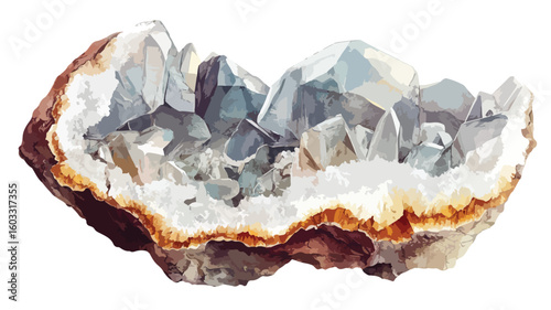 White Stone Mineral Rock Wide Angle