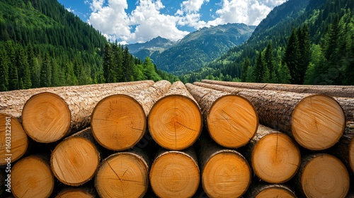 A serene forest landscape where sustainable forestry practices ensure a continuous supply of wood biomass for energy