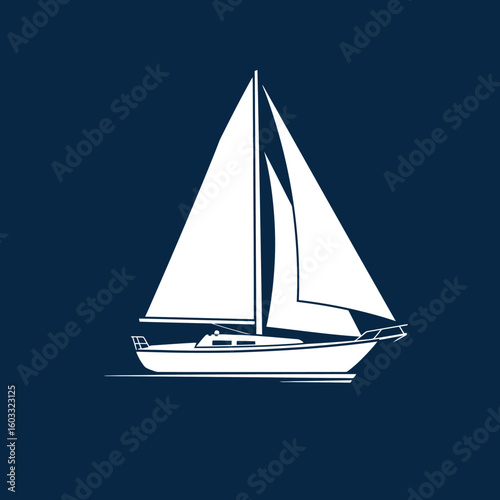 Sailboat silhouette against a vibrant sunset background evoking travel and adventure