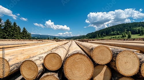 A serene forest landscape where sustainable forestry practices ensure a continuous supply of wood biomass for energy