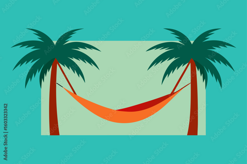 Obraz premium Hammock Between Palms
