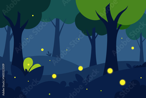 Fireflies in Forest