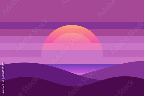Lavender Sunset Horizon