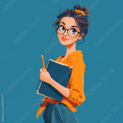 Stylish Student Ready for Back to School