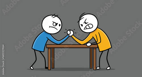 Arm Wrestling Competition Illustration