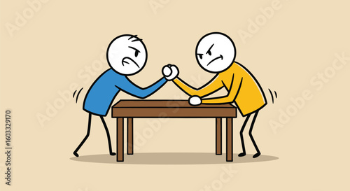 Arm Wrestling Competition Illustration