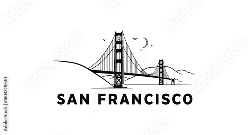 San Francisco Golden Gate Bridge Logo Design