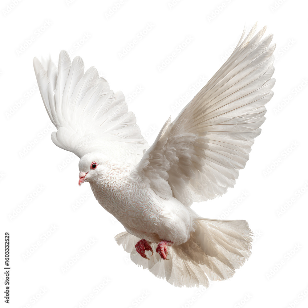 White dove in flight White dove in flight