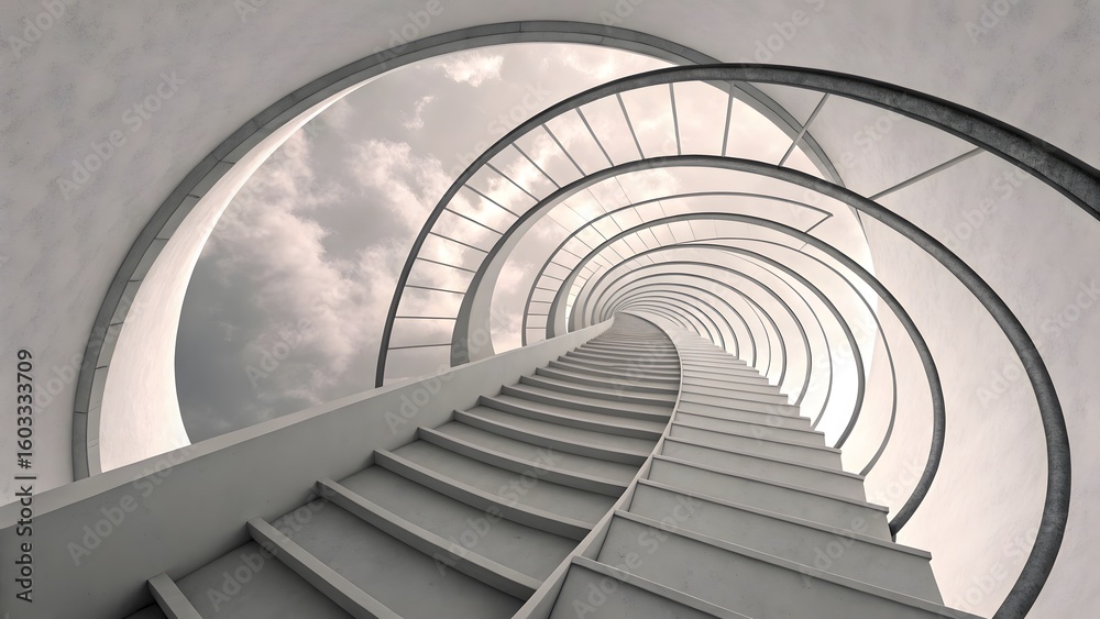 Obraz premium Ascending Spiral Staircase