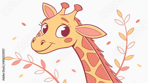 Cute Bashful Giraffe in a Diwali world – Festival of Lights palette vector
