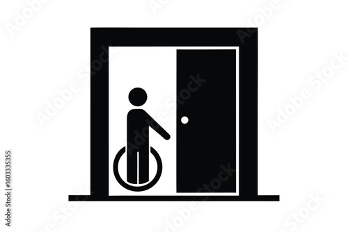 accessible entrance vector icon silhouette illustr