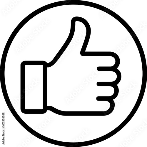 Thumbs up outline icon vector