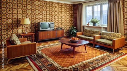 Retro Living Room Interior