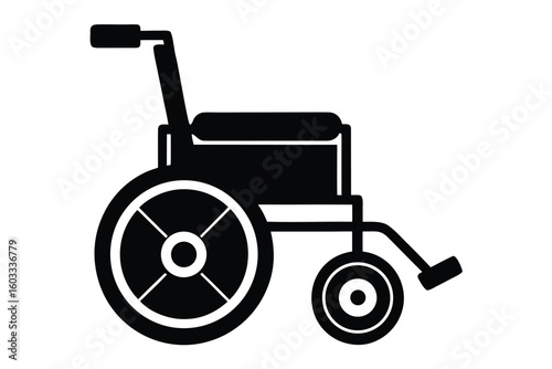 electric wheelchair vector icon illustration
