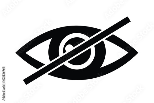 eye with slash  vision impairment  vector icon ill