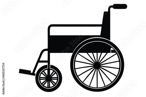 manual wheelchair vector icon illustration