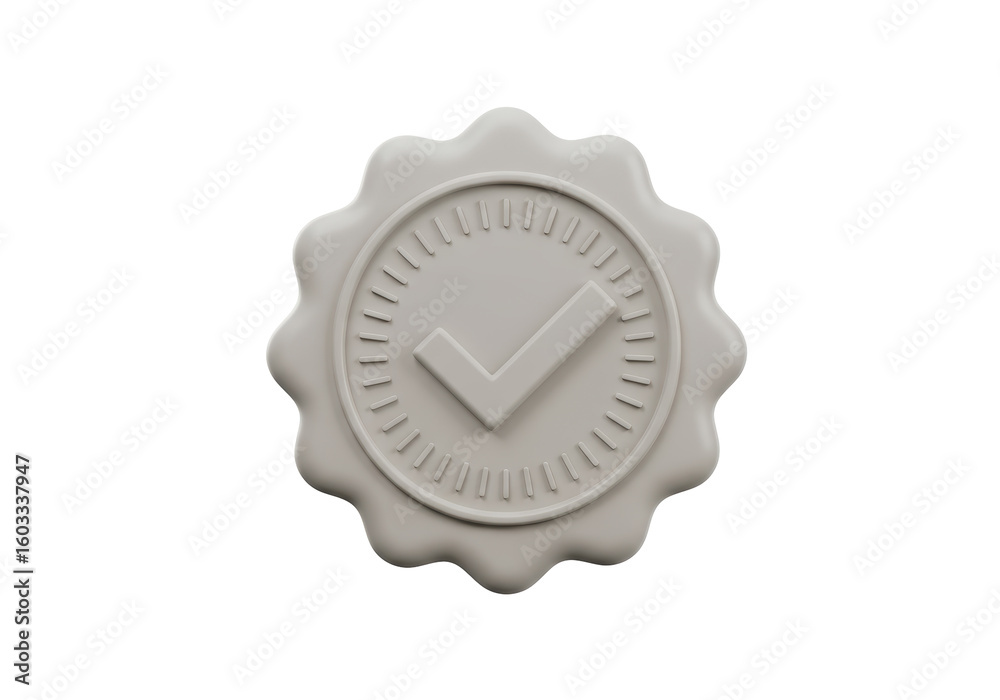 Isolated Quality Seal with Checkmark and Time Indicating Guarantee Isolated Quality Seal with Checkmark and Time Indicating Guarantee
