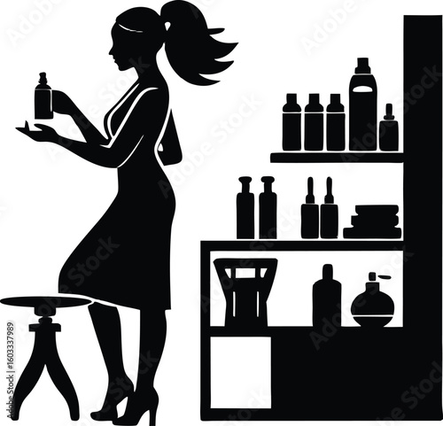 Customer At Salon Or Spa Silhouette | Beauty Treatment Experience Scene