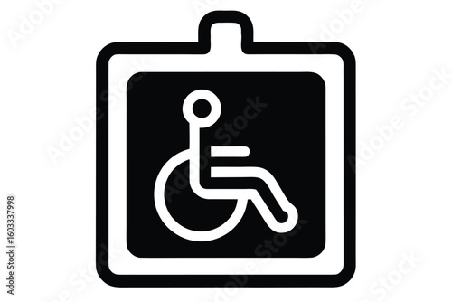 parking permit for disabled vector icon silhouette