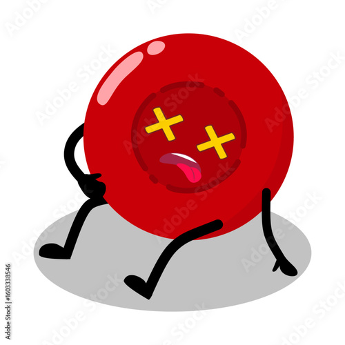 Cute Hand Drawn Passed Out red Blood Cell Fainted