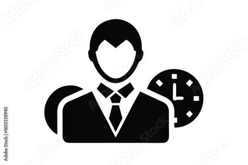 time management expert vector icon