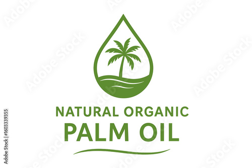 Organic palm oil packaging design template. Vector label collection for natural, sustainable products. Modern and simple branding for cosmetic or cooking vegetable oil bottles.