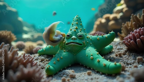 Starfish shedding limb while crying