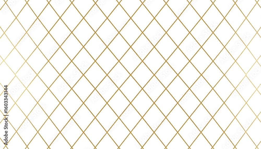 Fototapeta premium Abstract geometric pattern of intersecting gold lines on white