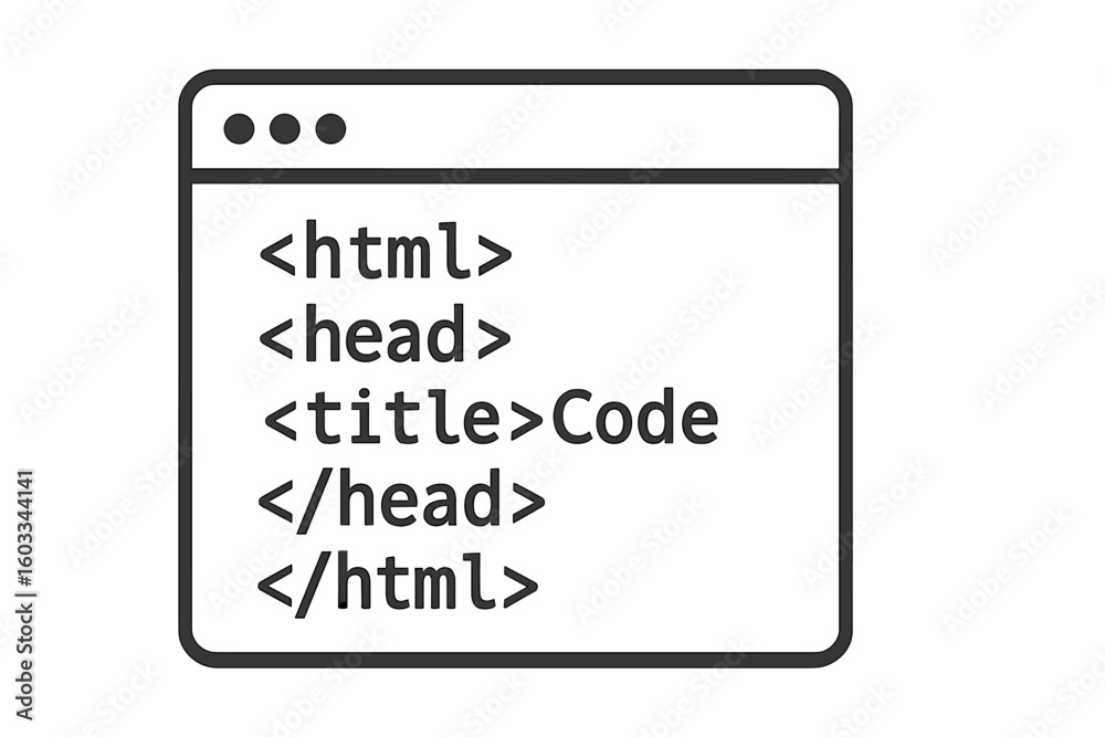 HTML code icon. Web development concept. Browser window. Programming language symbol. Website source code. Front-end development. Coding pictogram. Simple line vector icon. HTML code icon. Web development concept. Browser window. Programming language symbol. Website source code. Front-end development. Coding pictogram. Simple line vector icon.
