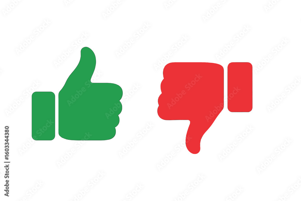 Thumbs Up and Down Icons for Like Dislike, Yes No, Positive Negative Feedback, Approval Rejection, Voting, Social Media, Isolated Green Red Hand Symbols, Clean Vector Set, Transparent Background Thumbs Up and Down Icons for Like Dislike, Yes No, Positive Negative Feedback, Approval Rejection, Voting, Social Media, Isolated Green Red Hand Symbols, Clean Vector Set, Transparent Background