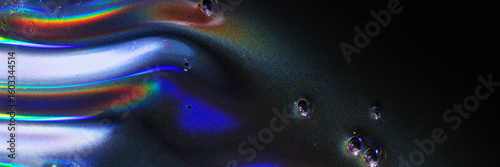 Dark Rainbow Liquid Texture with Small Droplets – Abstract Macro Background