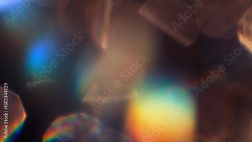 Soft Abstract Prism Blur with Warm Bokeh and Holographic Shapes