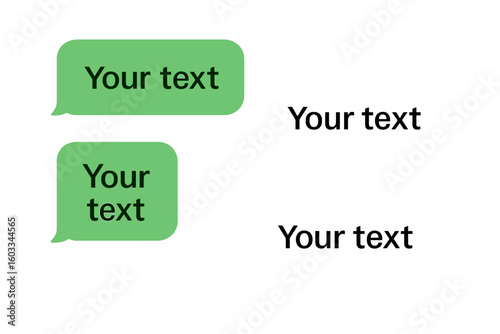 Vector design template of colorful message bubbles and chat boxes for digital conversations, dialog clouds, social media messaging, communication icons, customizable text areas